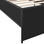 vidaXL Cadre de lit noir 75x190 cm bois d'ingénierie et métal