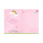 Carte de voeux enfant - anniversaire - happy birthday chevaux arc-en-ciel