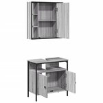 vidaXL Ensemble de meubles de salle de bain 2 Pièces Sonoma gris