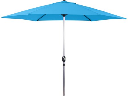 Parasol jardin droit Alu "Sol" - Rond - Ø 3m - Bleu
