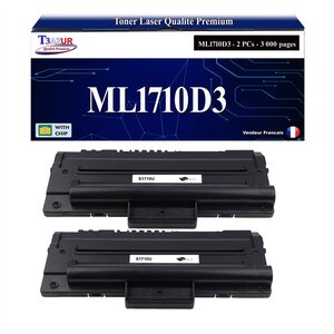 T3AZUR - 2x Toners compatibles avec Samsung ML1710D3 pour Samsung SCX4016 SCX4100 SCX4116 SCX4216 SCX4216F SF560 SF565 SF565P SF750 SF754P SF755P