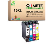 COMETE, Entreprise Française- 16XL - pack 4 Cartouches Compatibles EPSON