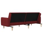 vidaXL Canapé-lit à 2 places rouge bordeaux tissu
