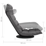vidaXL Chaise de sol pivotante Gris clair Tissu