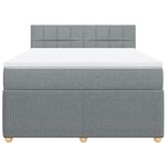 vidaXL Sommier à lattes de lit avec matelas Gris clair 140x190cm Tissu