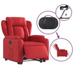 vidaXL Fauteuil inclinable électrique rouge similicuir