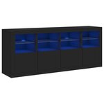 vidaXL Buffet avec lumières LED noir 163x37x67 cm