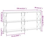 vidaXL Table console chêne marron 156x28x80 5 cm bois d'ingénierie