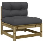 vidaXL Salon de jardin 9 Pièces avec coussins bois de pin imprégné