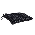 vidaXL Coussins de chaise lot de 6 carreaux noir 40x40x7 cm tissu