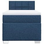 vidaXL Sommier à lattes de lit avec matelas Bleu 90x190 cm Tissu