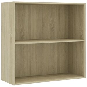 Vidaxl bibliothèque à 2 niveaux chêne sonoma 80x30x76 5 cm aggloméré