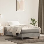 vidaXL Cadre de lit Gris clair 90x190 cm Velours