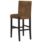 vidaXL Chaises de bar lot de 2 bois massif d'hévéa et tissu