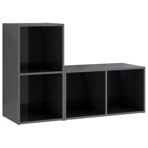 vidaXL Meubles TV 2 Pièces Gris brillant 72x35x36 5 cm Bois d'ingénierie