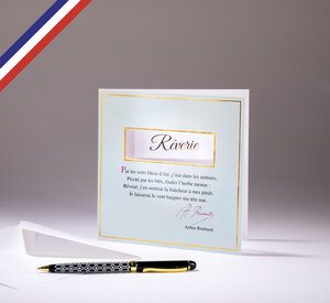Carte double carnet de poésie créée et imprimée en france - rêverie - arthur rimbaud