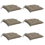 vidaXL Coussins de chaise lot de 6 taupe 50x50x7 cm tissu oxford