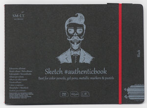 SM-LT Carnet- Dessin - Noir - 24 5x17 6cm - 18 feuilles - 165 gsm