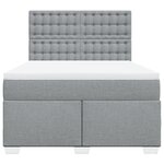 vidaXL Sommier à lattes de lit avec matelas Gris clair 160x200cm Tissu