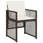 vidaXL Ensemble à manger de jardin et coussins 7 Pièces marron rotin