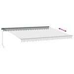 vidaXL Auvent manuel rétractable anthracite et blanc 450x350 cm