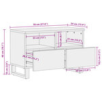 vidaXL Meuble TV 70x34x46 cm bois massif de manguier brut