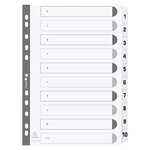 Intercalaires Imprimés À Touches Plastifiées - 10 Touches 1 À 10 - A4 - Blanc - X 25 - Exacompta