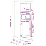 vidaXL Armoire de salle de bain Corona 45x33x110 cm bois de pin massif