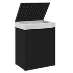 vidaXL Panier à linge avec couvercle noir 46x33x60 cm résine tressée