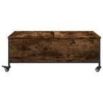 vidaXL Table basse avec roulettes chêne fumé bois d'ingénierie