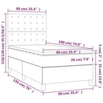 vidaXL Sommier à lattes de lit avec matelas Gris 90x190 cm Similicuir