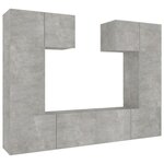 vidaXL Ensemble de meubles TV 6 Pièces Gris béton Bois d'ingénierie