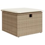 vidaXL Set de Canapés de Jardin 6 Pièces avec Coussins Beige Poly Rattan