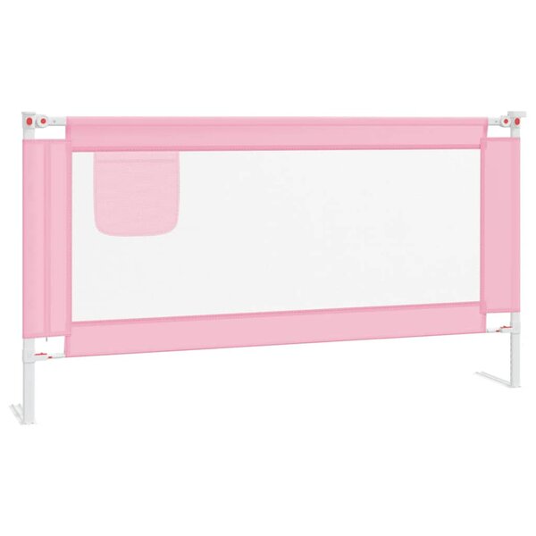 vidaXL Barrière de sécurité de lit d'enfant Rose 160x25 cm Tissu