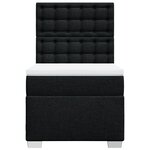 vidaXL Sommier à lattes de lit avec matelas Noir 100x200 cm Tissu