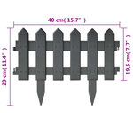 vidaXL Bordures de pelouse 25 Pièces Anthracite 10 m PP
