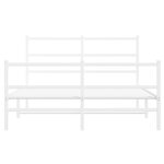 vidaXL Cadre de lit métal avec tête de lit/pied de lit blanc 140x200cm