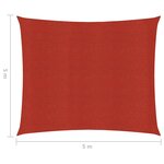 vidaXL Voile d'ombrage 160 g/m² Rouge 5x5 m PEHD