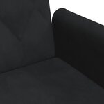 vidaXL Canapé-lit à 2 places et oreillers et repose-pied noir velours