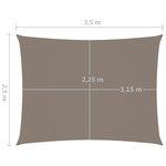 vidaXL Voile de parasol tissu oxford rectangulaire 2 5x3 5 m taupe