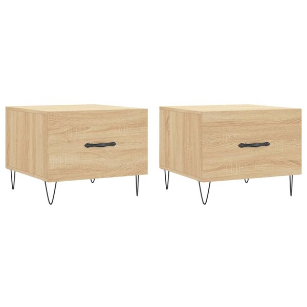 vidaXL Tables basses 2 Pièces chêne sonoma 50x50x40 cm bois d'ingénierie