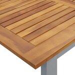 Table de salle à manger extérieure vidaXL Grise 200x90x75 cm Acier et Bois Massif Acacia