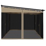 vidaXL Tonnelle avec parois en filet taupe 6x3 m acier