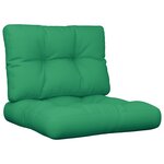 vidaXL Coussins de palette lot de 2 vert tissu