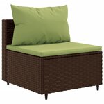 vidaXL Salon de jardin 8 Pièces avec coussins marron résine tressée