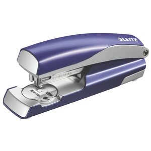 Agrafeuse de bureau leitz style métal brossé bleu - capacité 30 feuilles