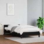 vidaXL Cadre de lit avec tête de lit Noir 100x200 cm Similicuir