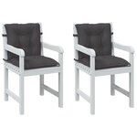 vidaXL Coussins de chaise à dossier bas lot de 2 anthracite mélangé