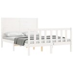 vidaXL Cadre de lit sans matelas blanc 140x190 cm bois de pin massif