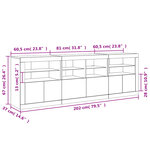 vidaXL Buffet avec lumières LED chêne sonoma 202x37x67 cm